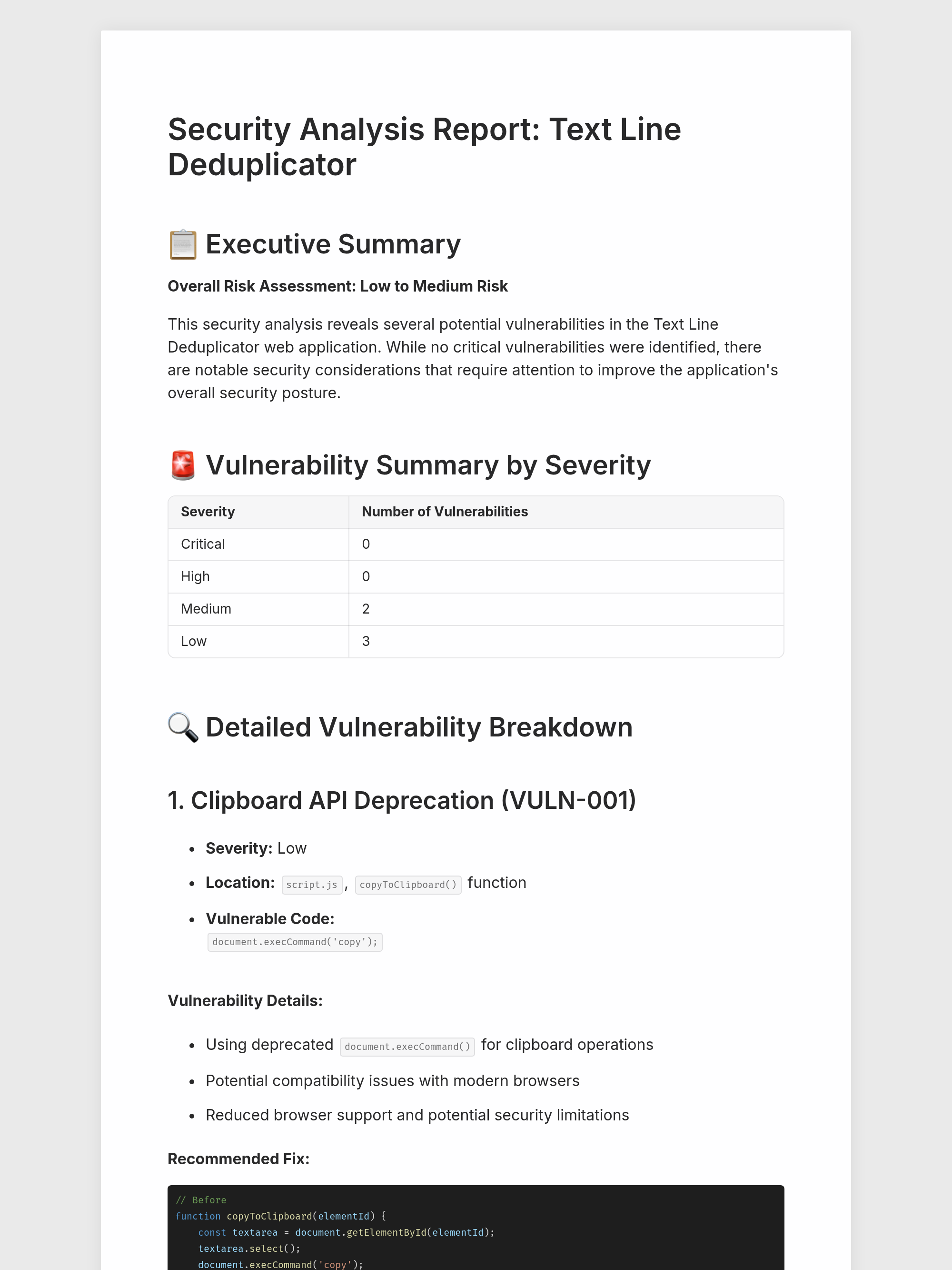 Code Project Security Vulnerabilities Report
