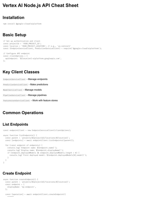API Cheat Sheet